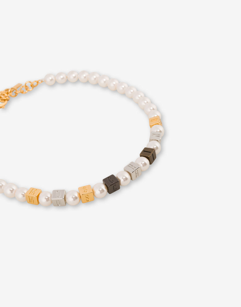 Choker necklace with pearls White Moschino 2