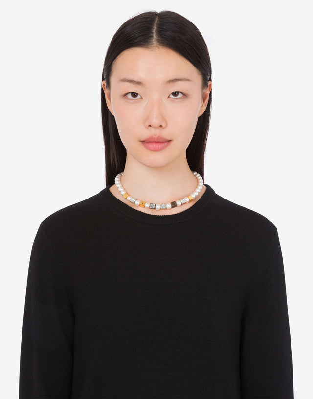 Choker necklace with pearls White Moschino 0
