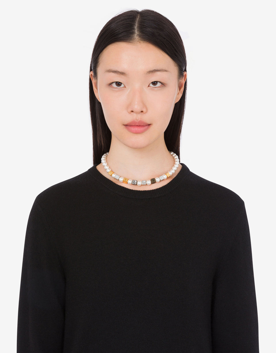Choker necklace with pearls White Moschino 0