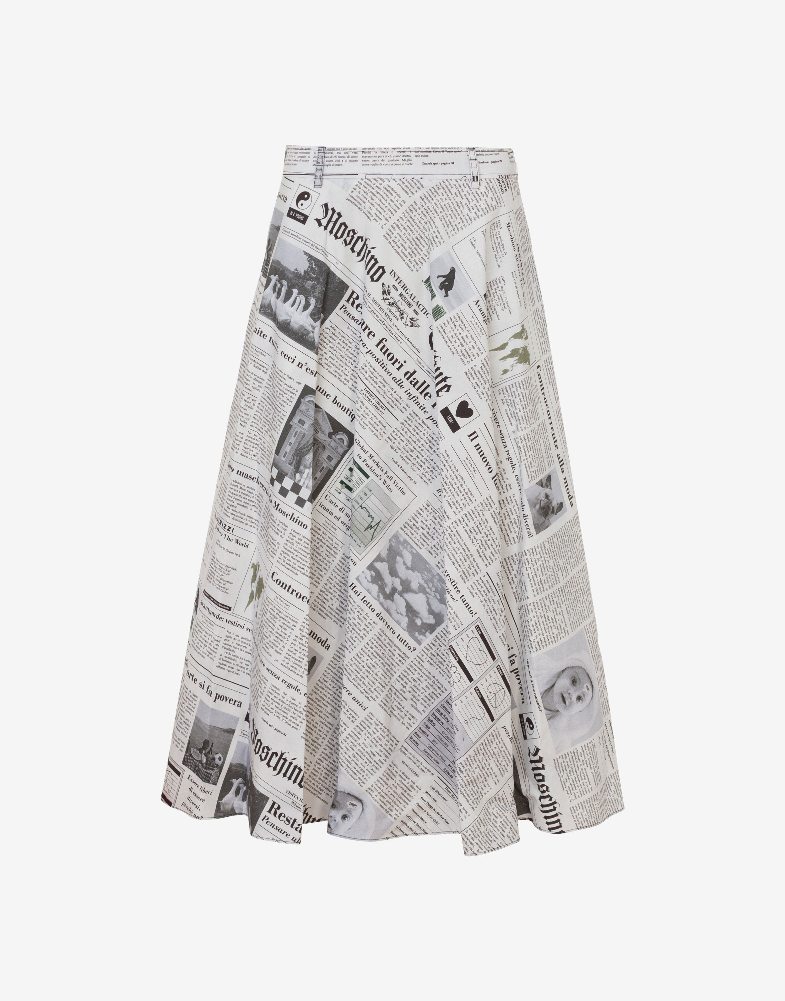 Printed cotton poplin skirt | Moschino