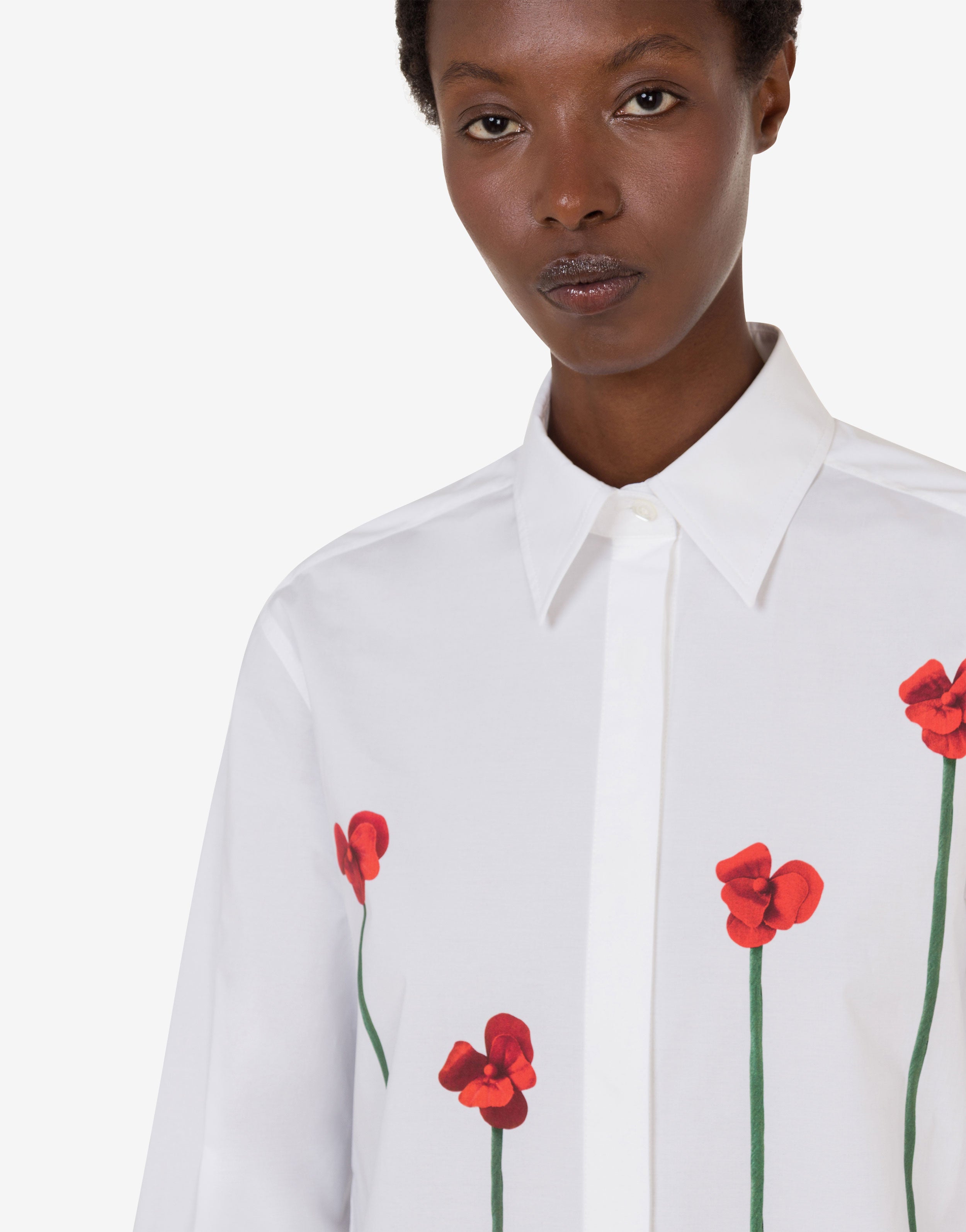 Printed cotton poplin shirt | Moschino