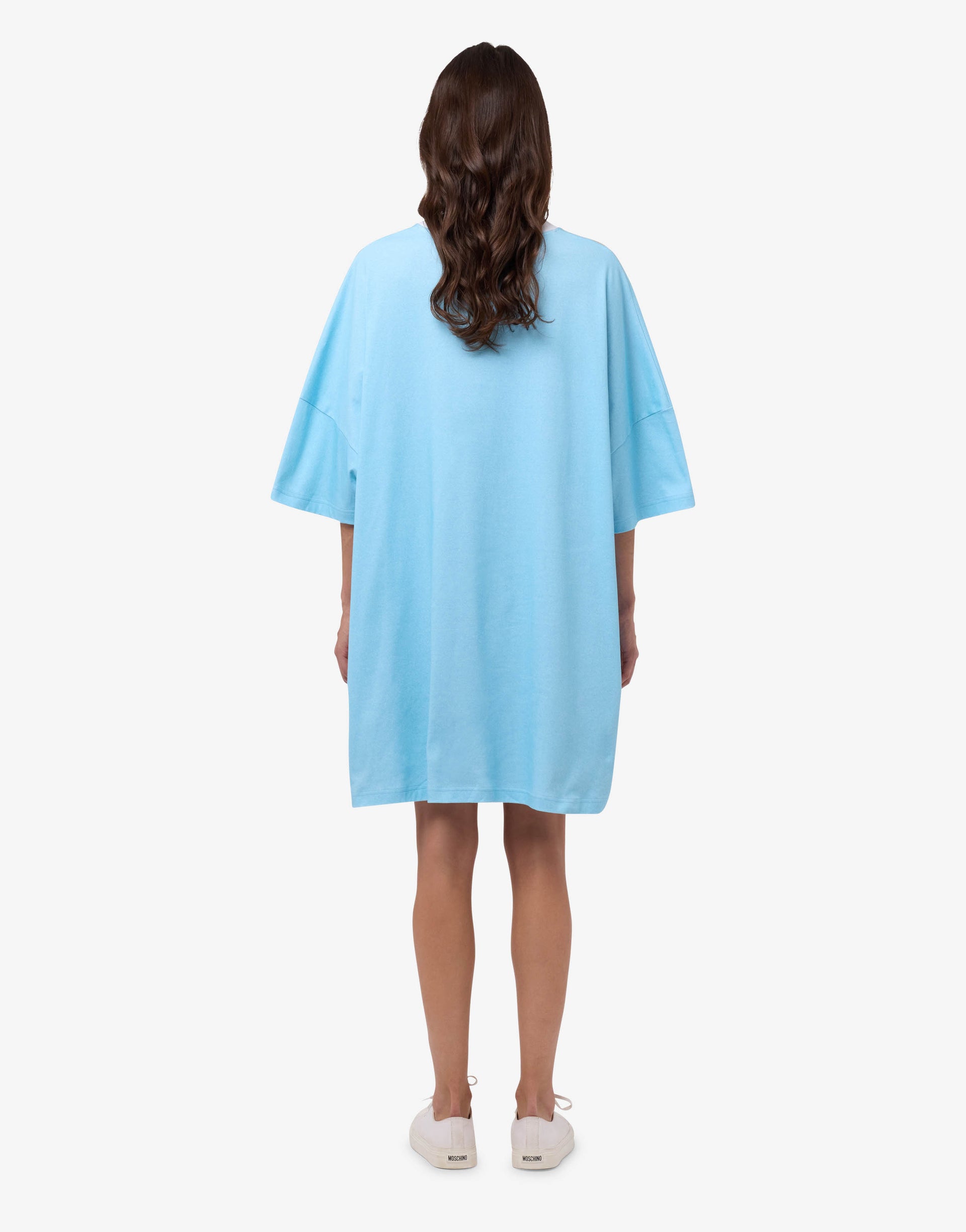 moschino womens shirt dress Moschino - Silk twill dress Archive Clouds - Blue