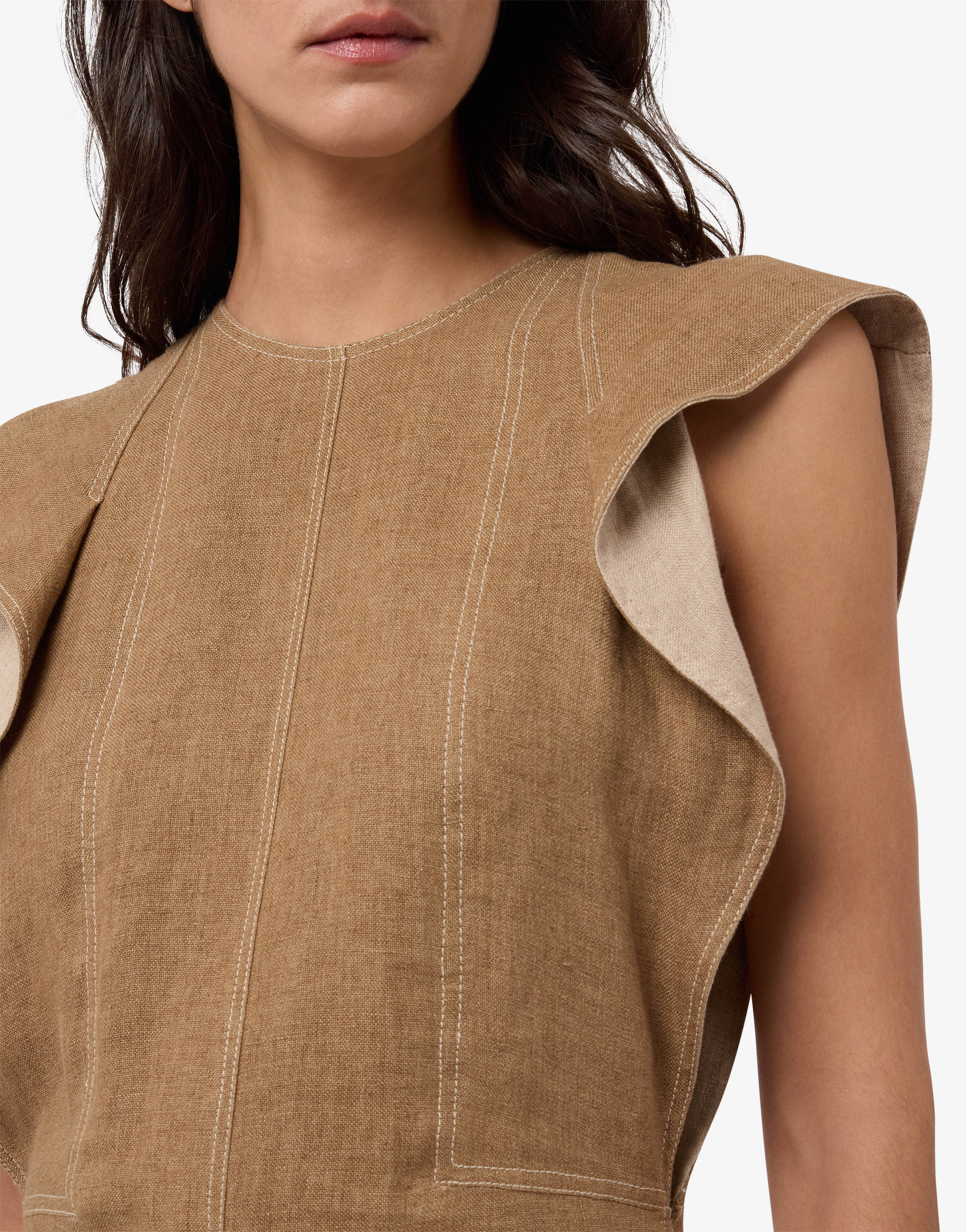 Linen and straw dress | Moschino