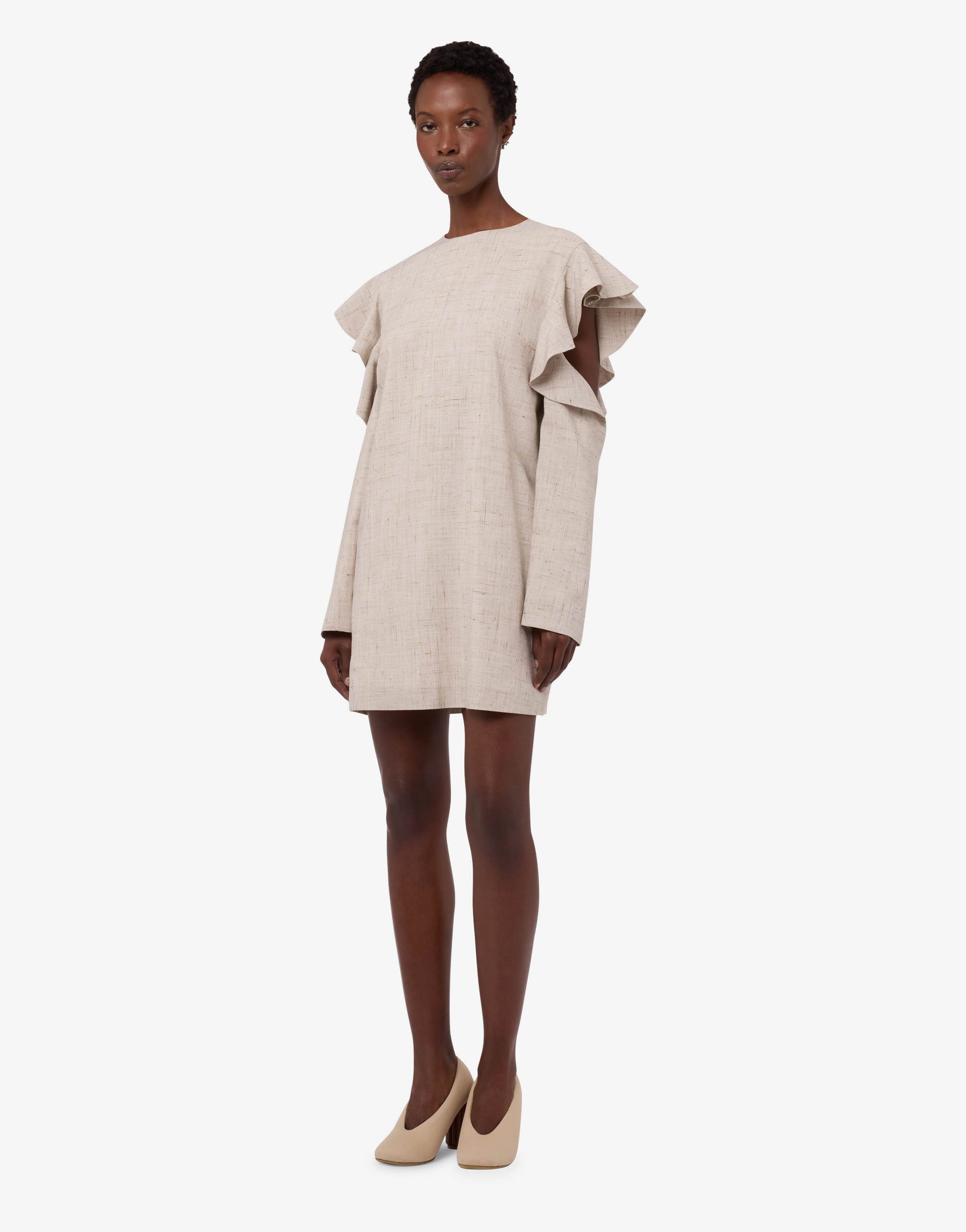 beige tweed dress Mini tweed dress Natural For Women