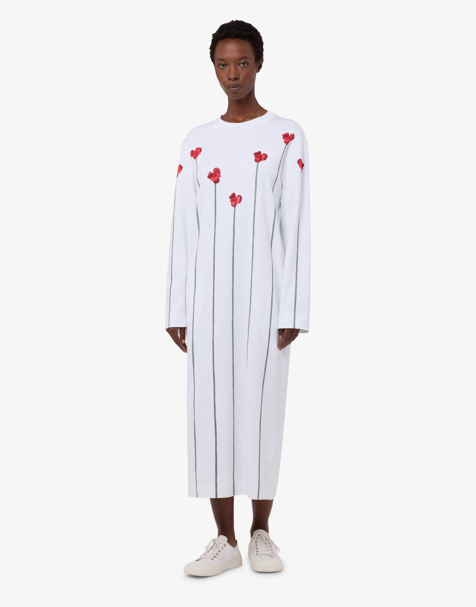 Heavy cotton printed dress White Moschino 0