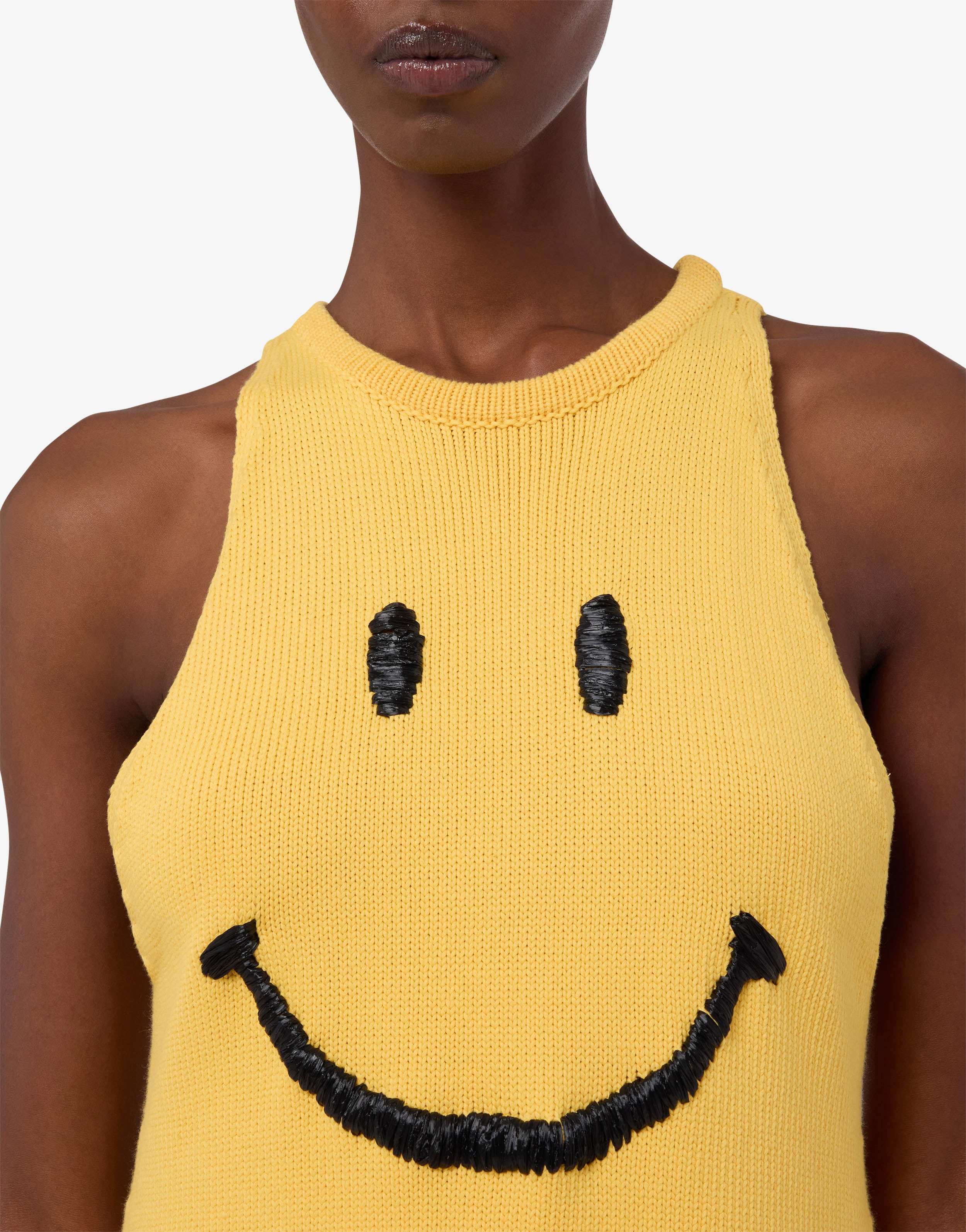Smiley® organic cotton blend knit dress | Moschino