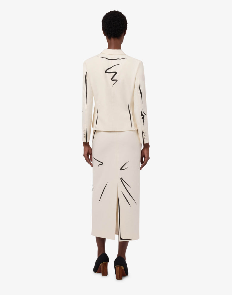 Printed cotton cloth jacket White Moschino 1