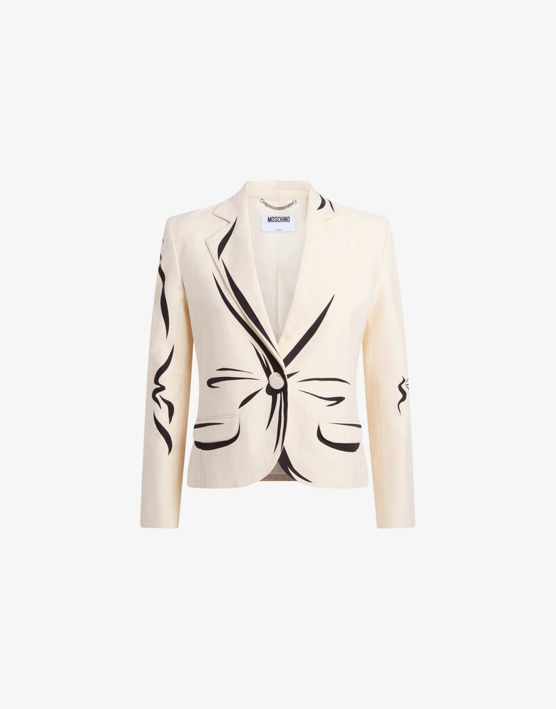 Printed cotton cloth jacket White Moschino 3