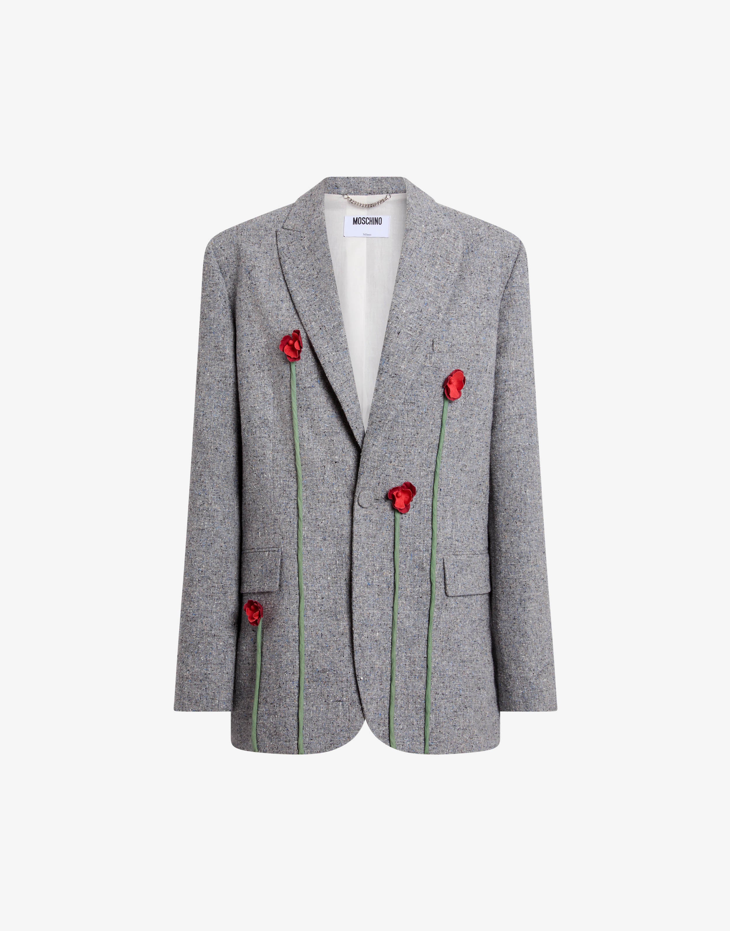 【極美品/希少】MOSCHINO メイドツール ツイードテーラードジャケット Embroidered tweed jacket | Moschino