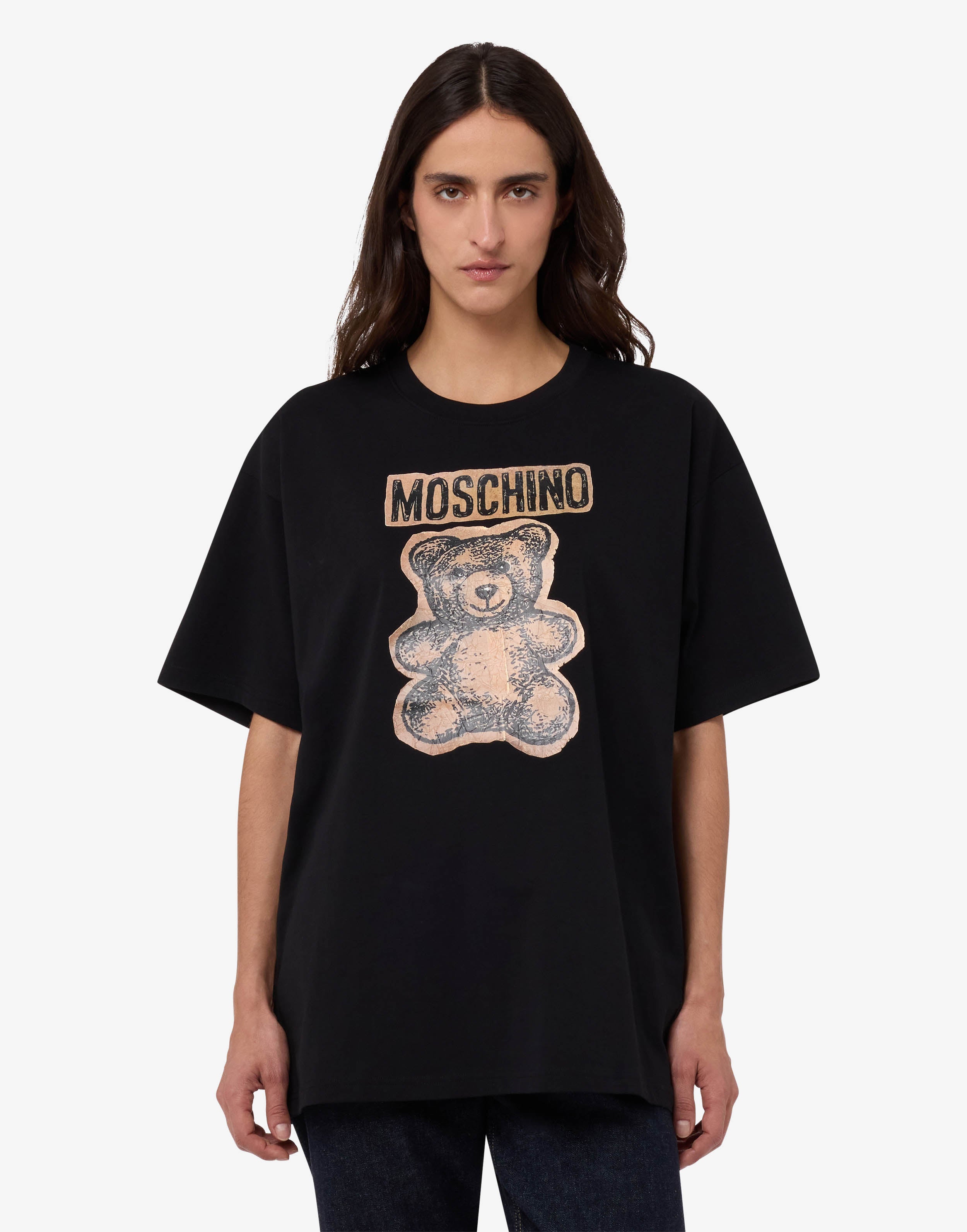 m MOSCHINO 新作✨オールロゴラインTシャツ✨14y テディベア Moschino Teddy Bear organic cotton jersey T-shirt | Moschino