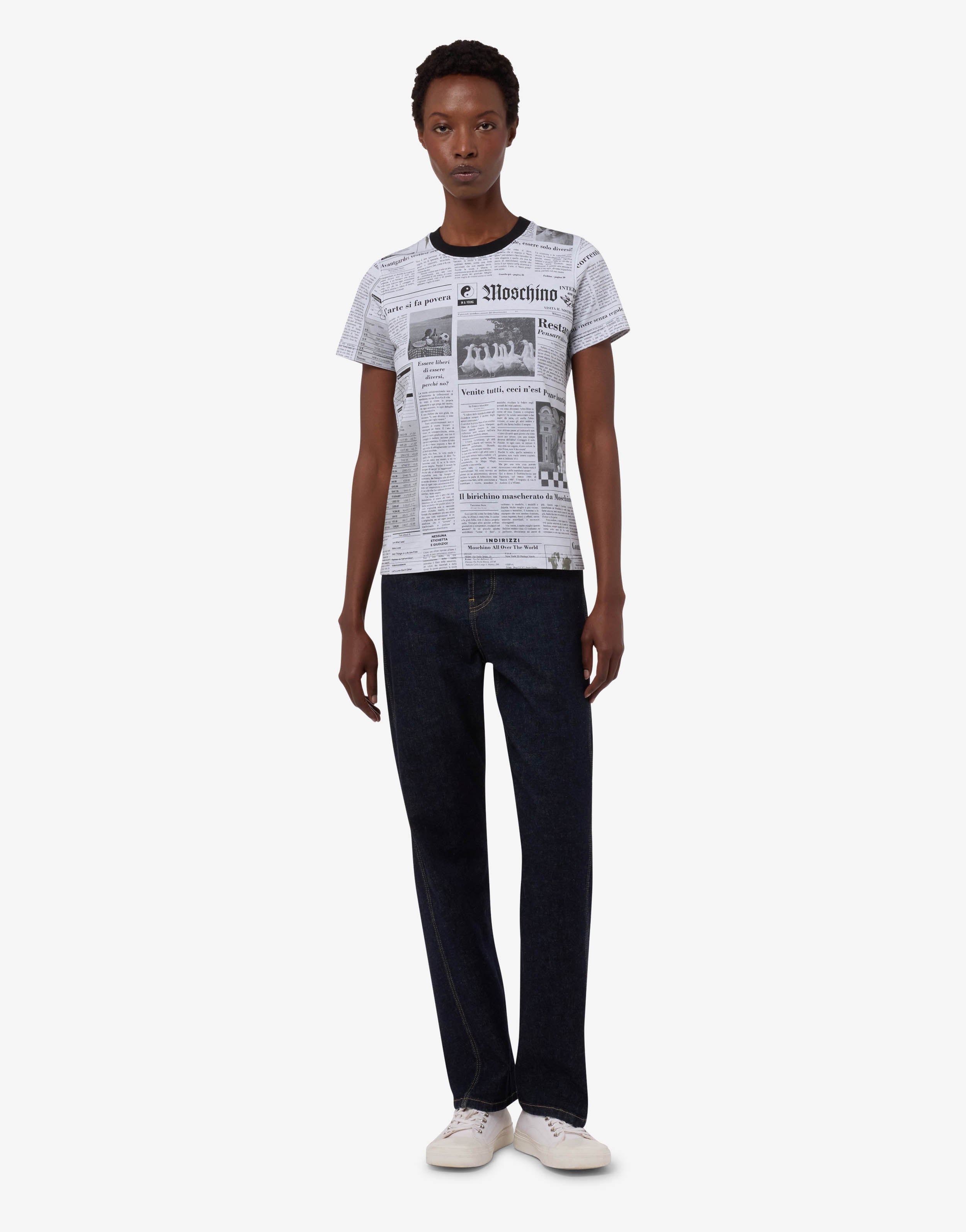 Printed organic cotton jersey T-shirt | Moschino