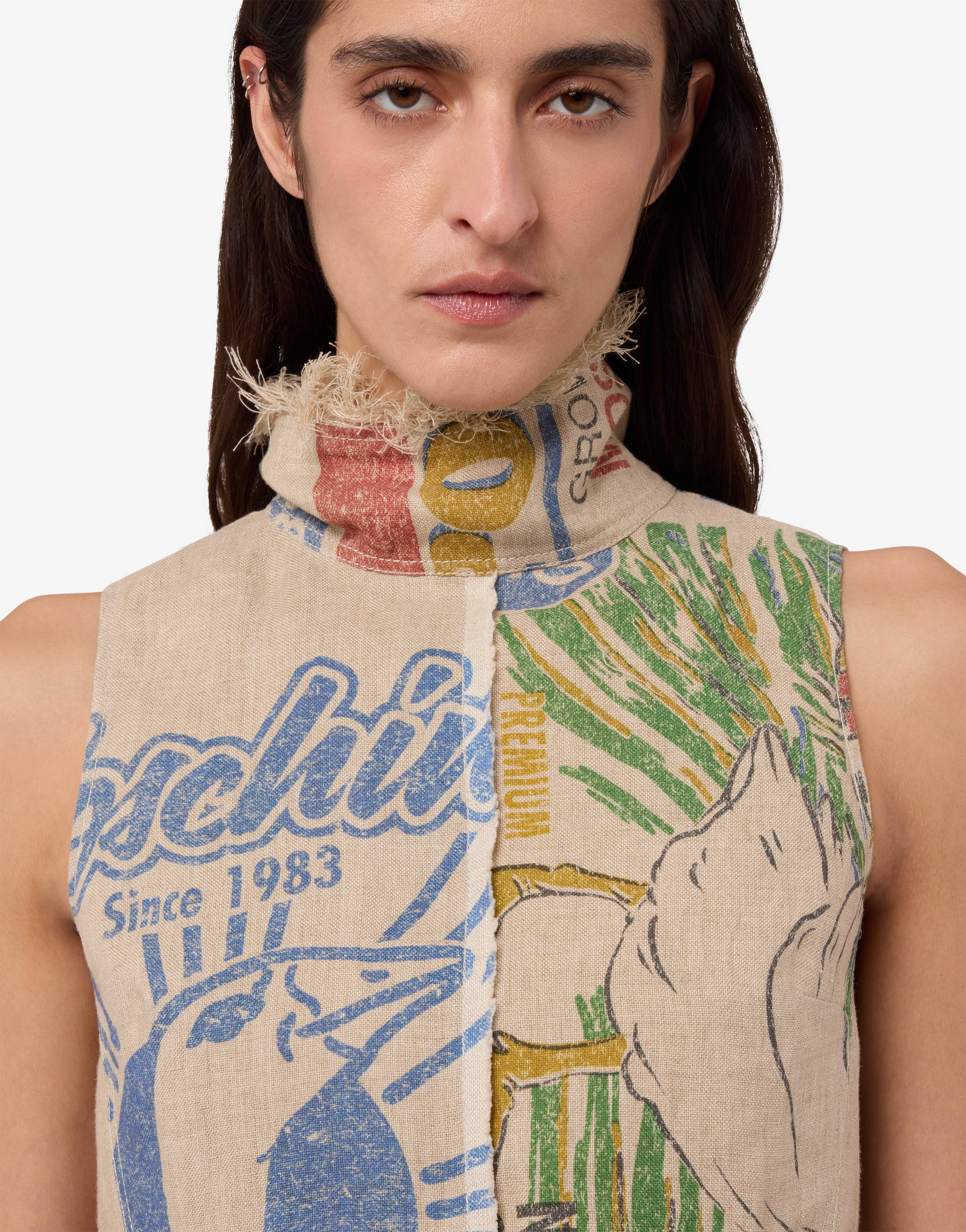 Linen and straw top | Moschino