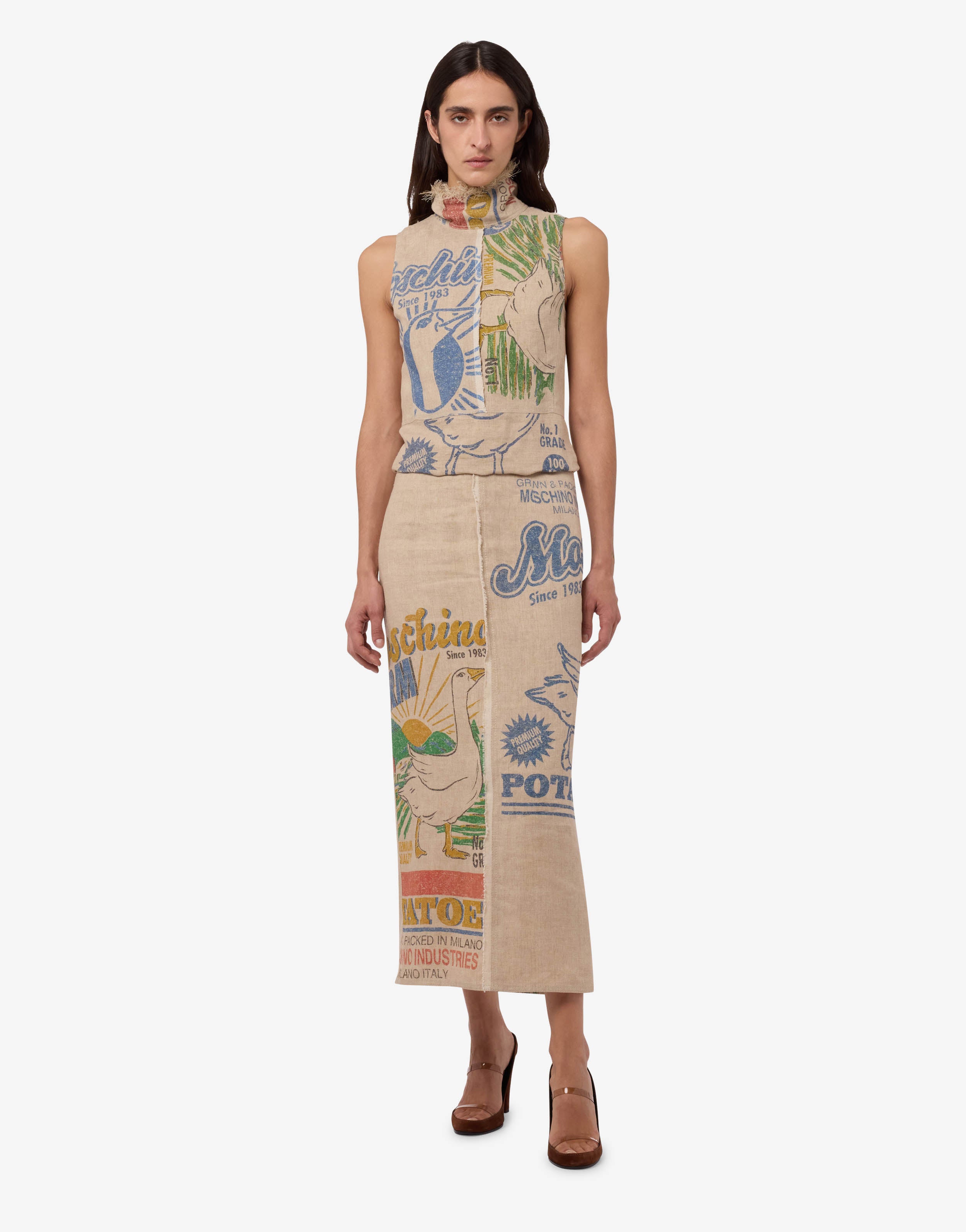 Linen and straw top | Moschino