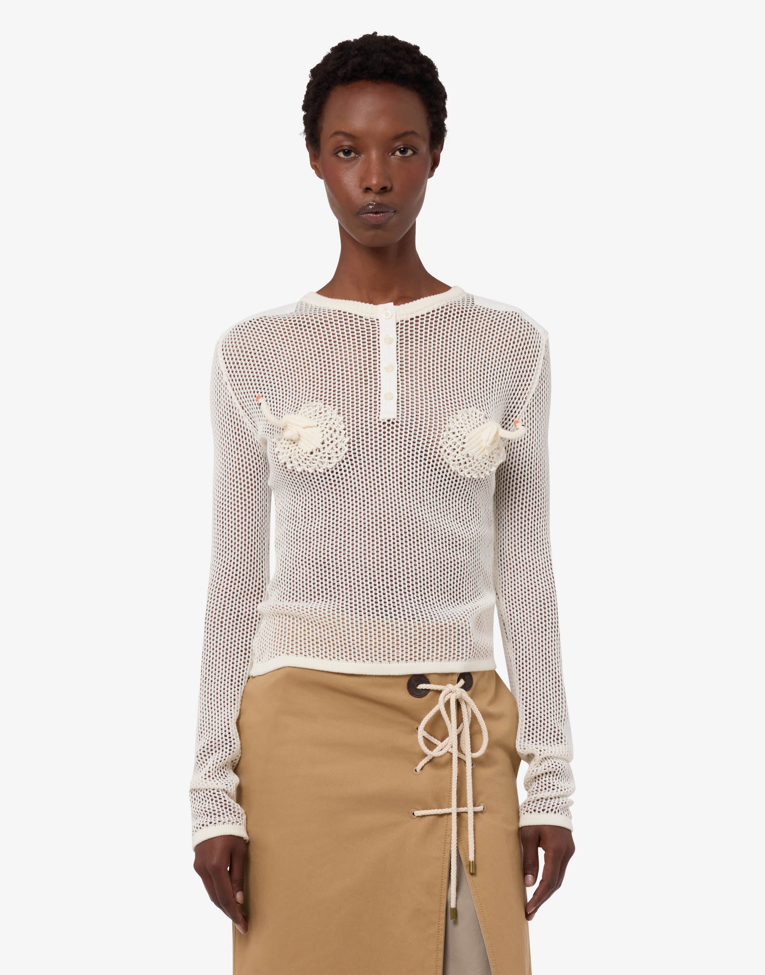 Camiseta de malla de algodón puro Goose