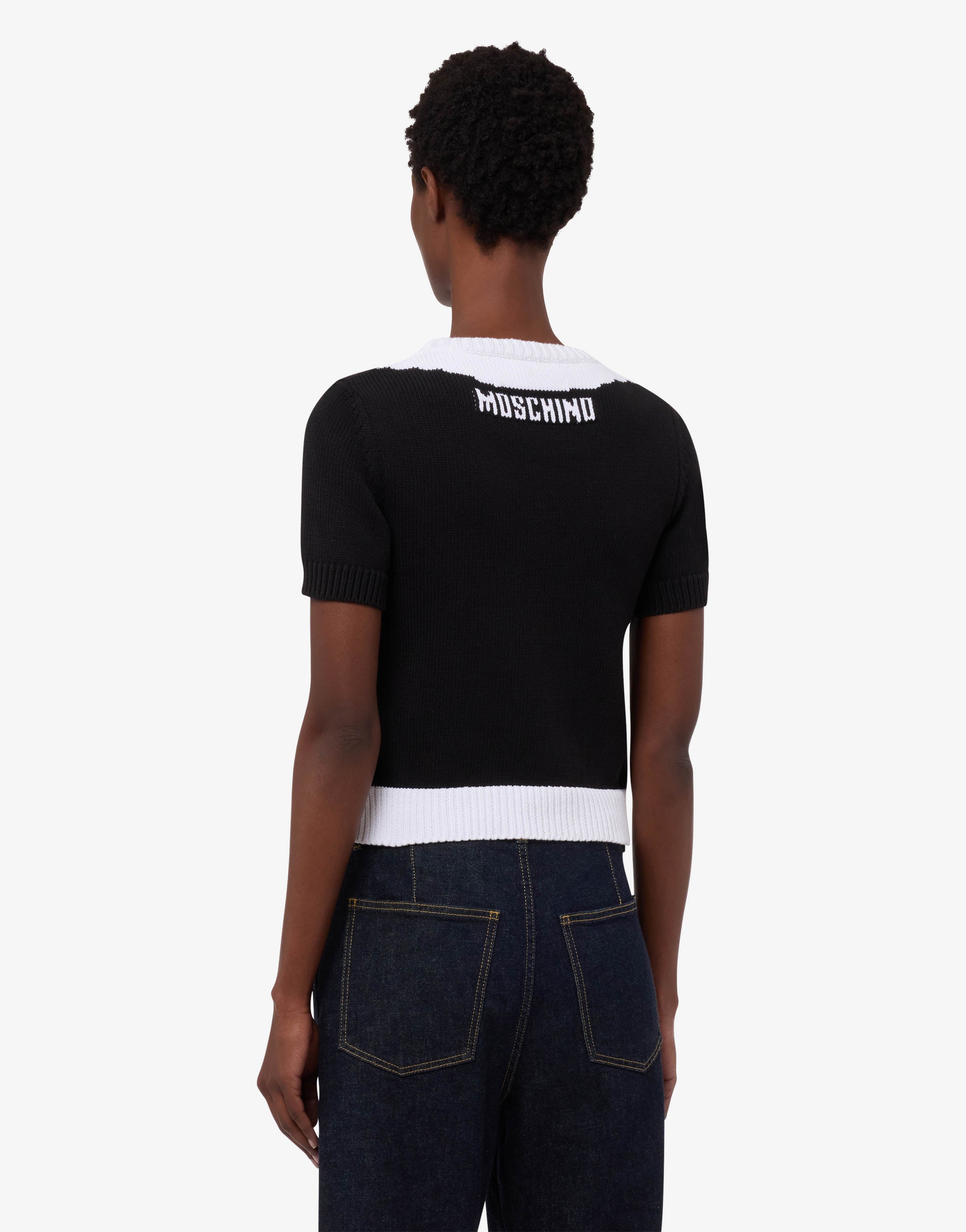 Organic cotton blend intarsia knit | Moschino