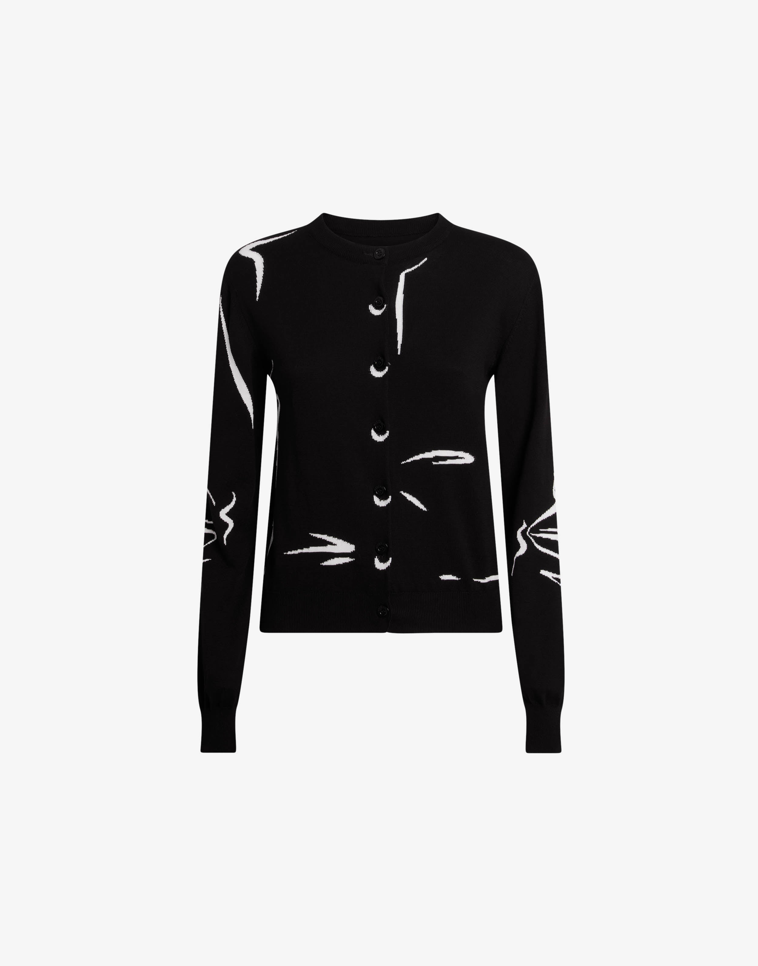 Pure cotton intarsia cardigan | Moschino