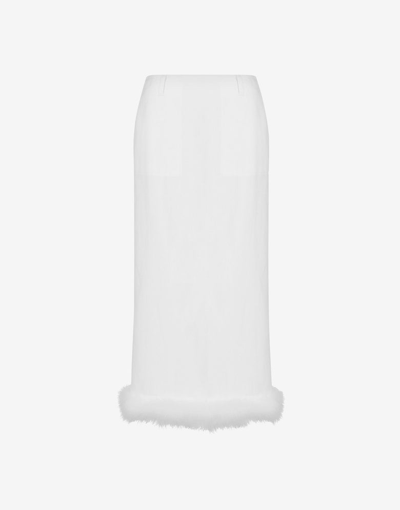 Linen blend yarn-dyed skirt White Moschino 4