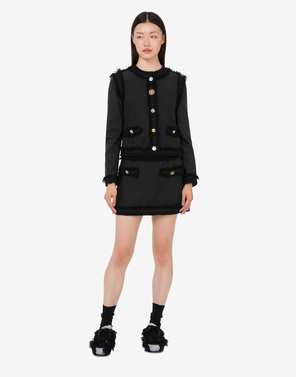 Minifalda de bouclé elástico Negro Moschino 0