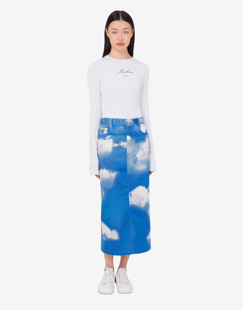 Archive Clouds cotton bull skirt Azure Moschino 1