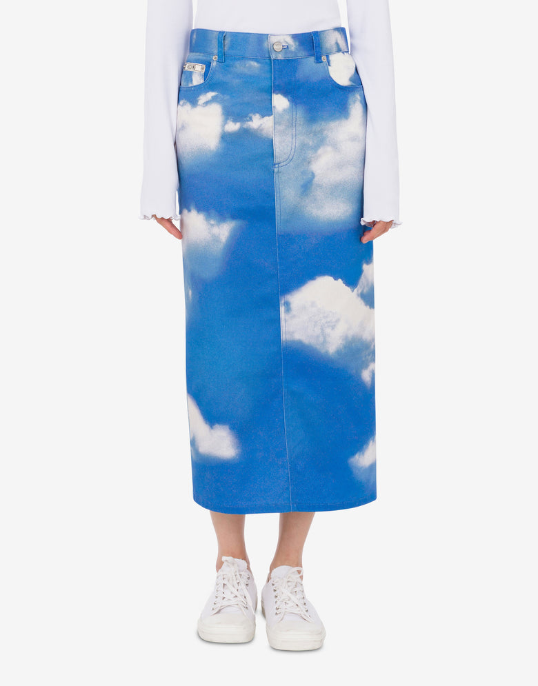 Archive Clouds cotton bull skirt Azure Moschino 2