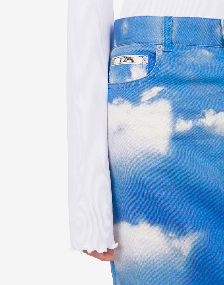 Archive Clouds cotton bull skirt Azure Moschino 4