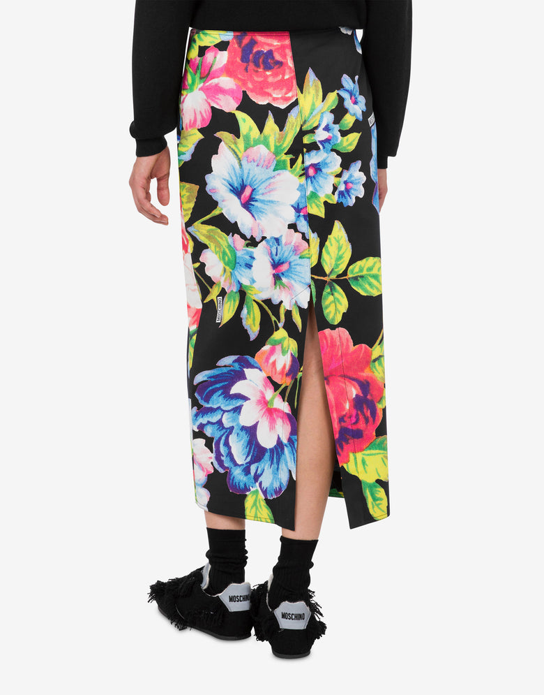 Falda estampada de algodón elástico Negro Moschino 3