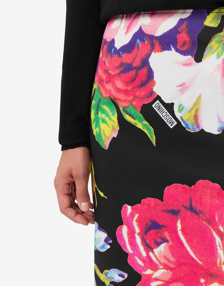 Falda estampada de algodón elástico Negro Moschino 1