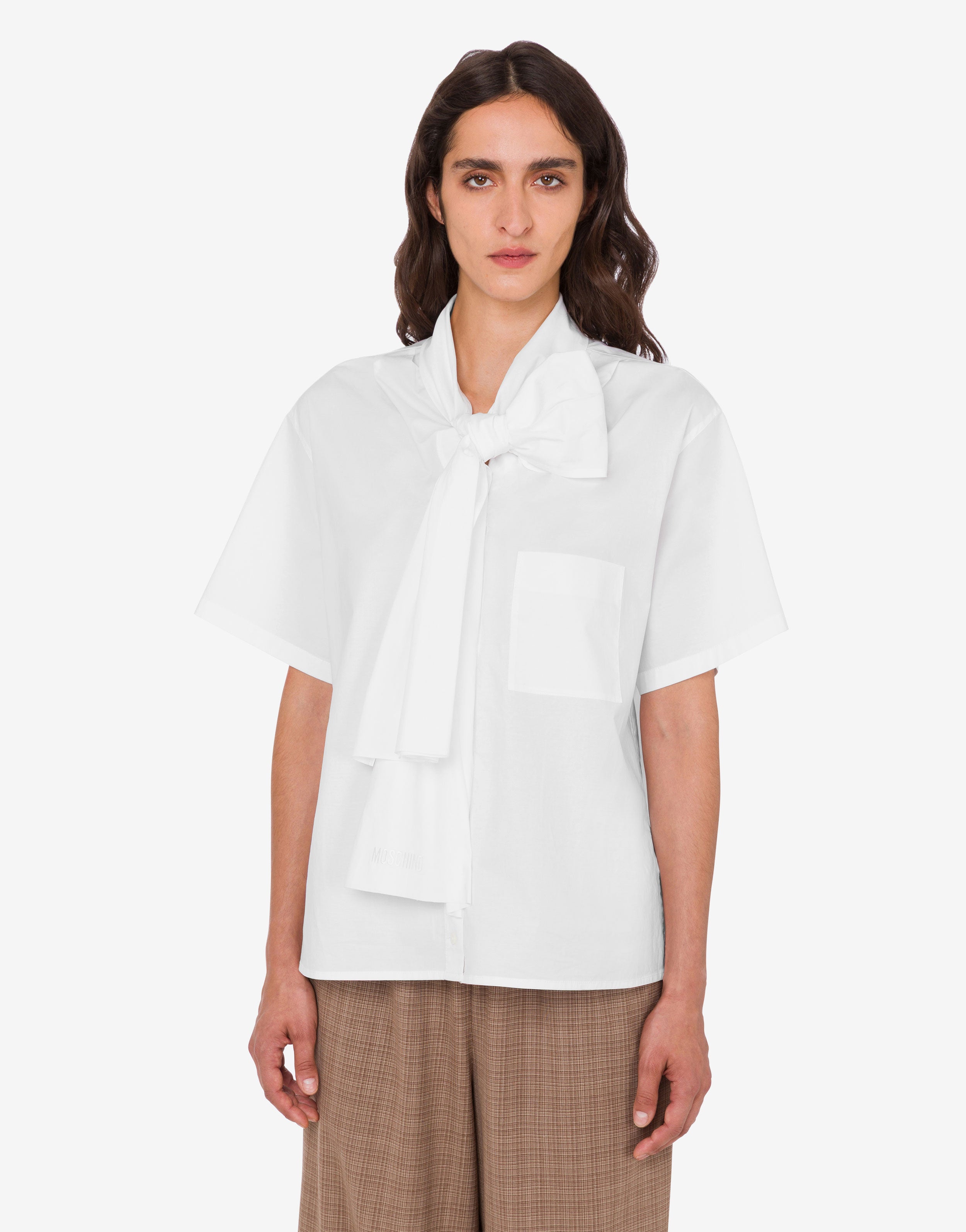 Camisa de popelina de algodón elástico
