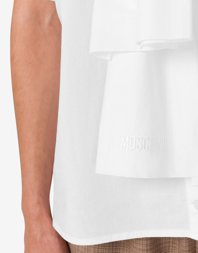 弹力棉府绸衬衫 白色 Moschino 1