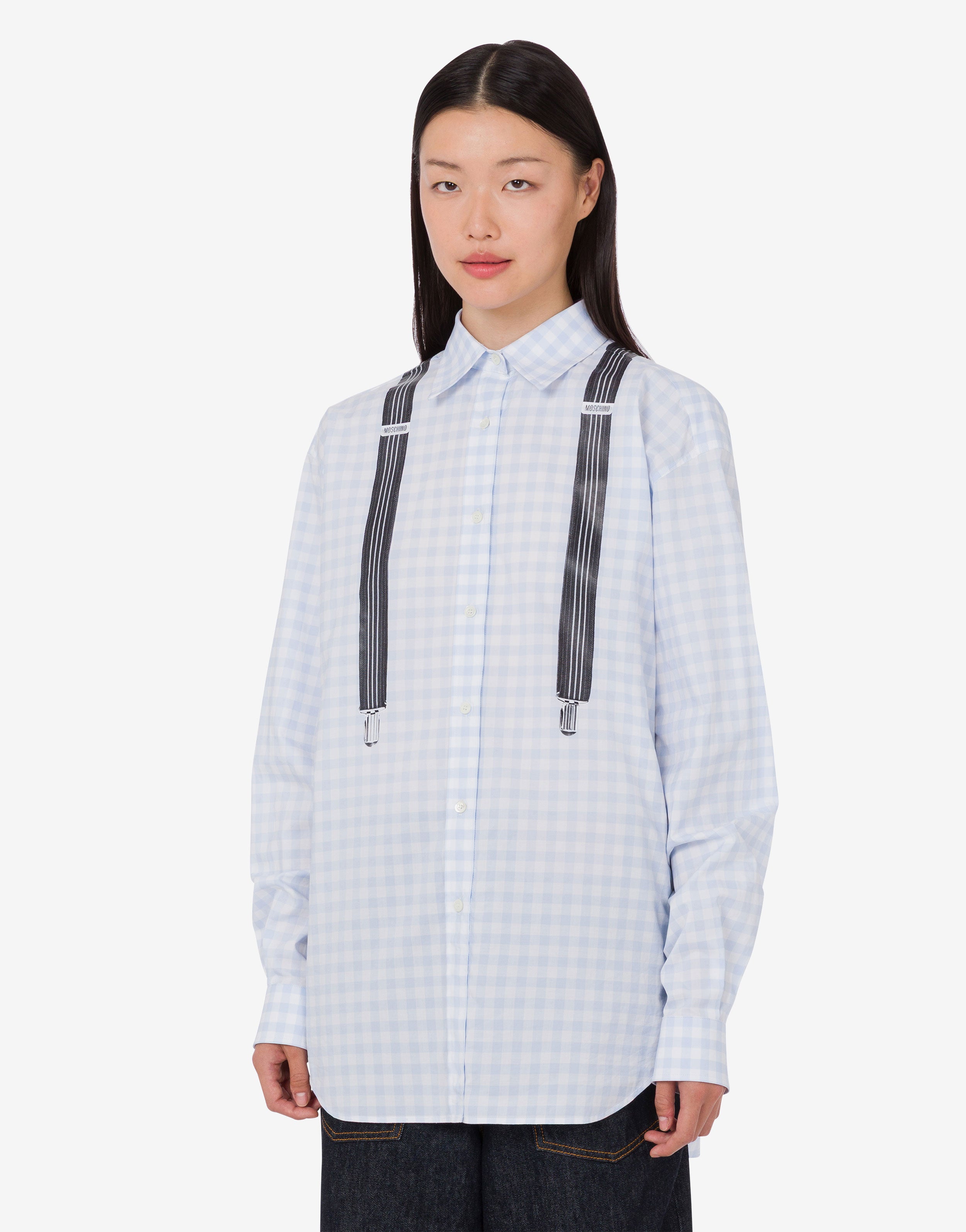 Printed cotton vichy shirt | Moschino
