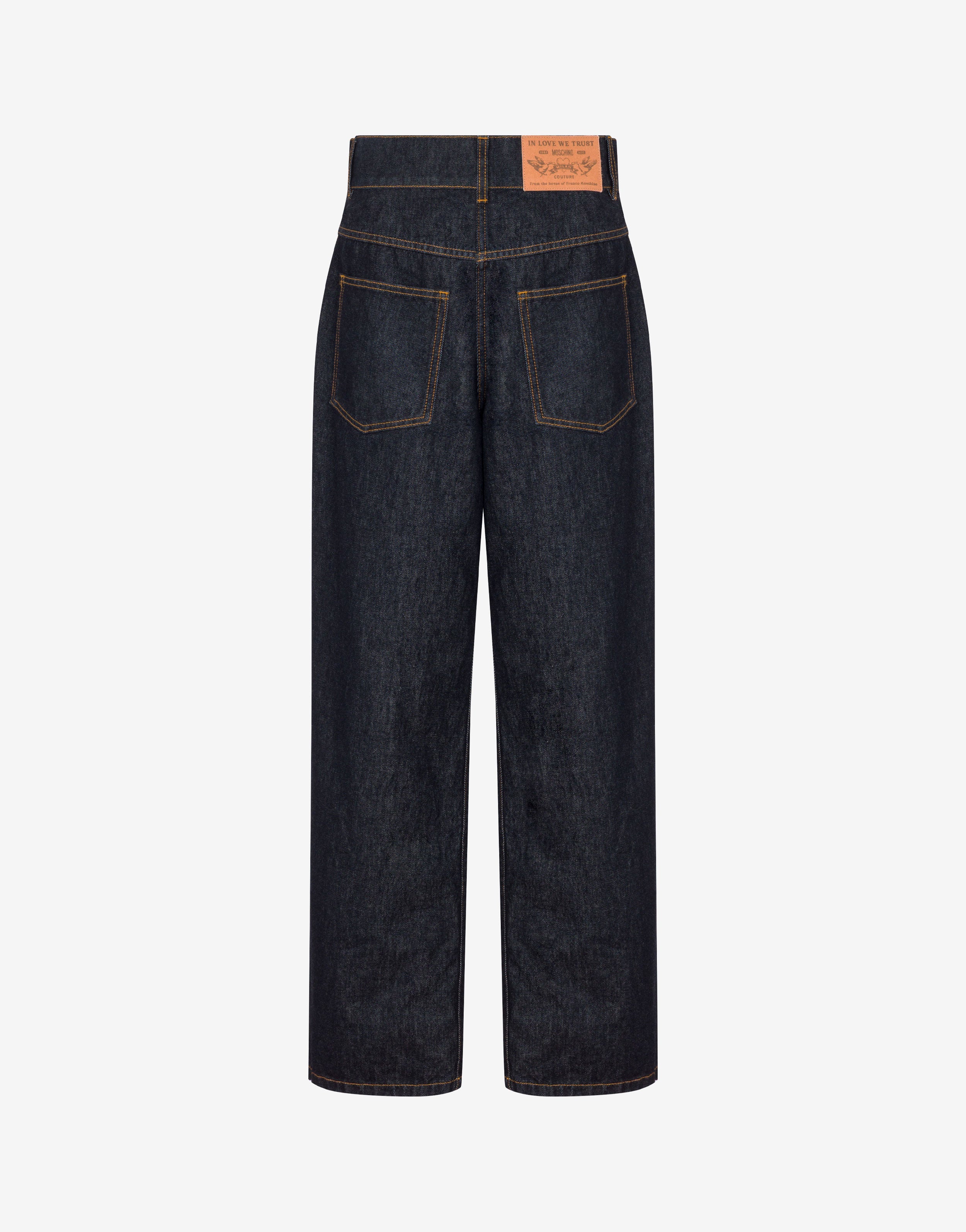 Blue cotton denim pants | Moschino