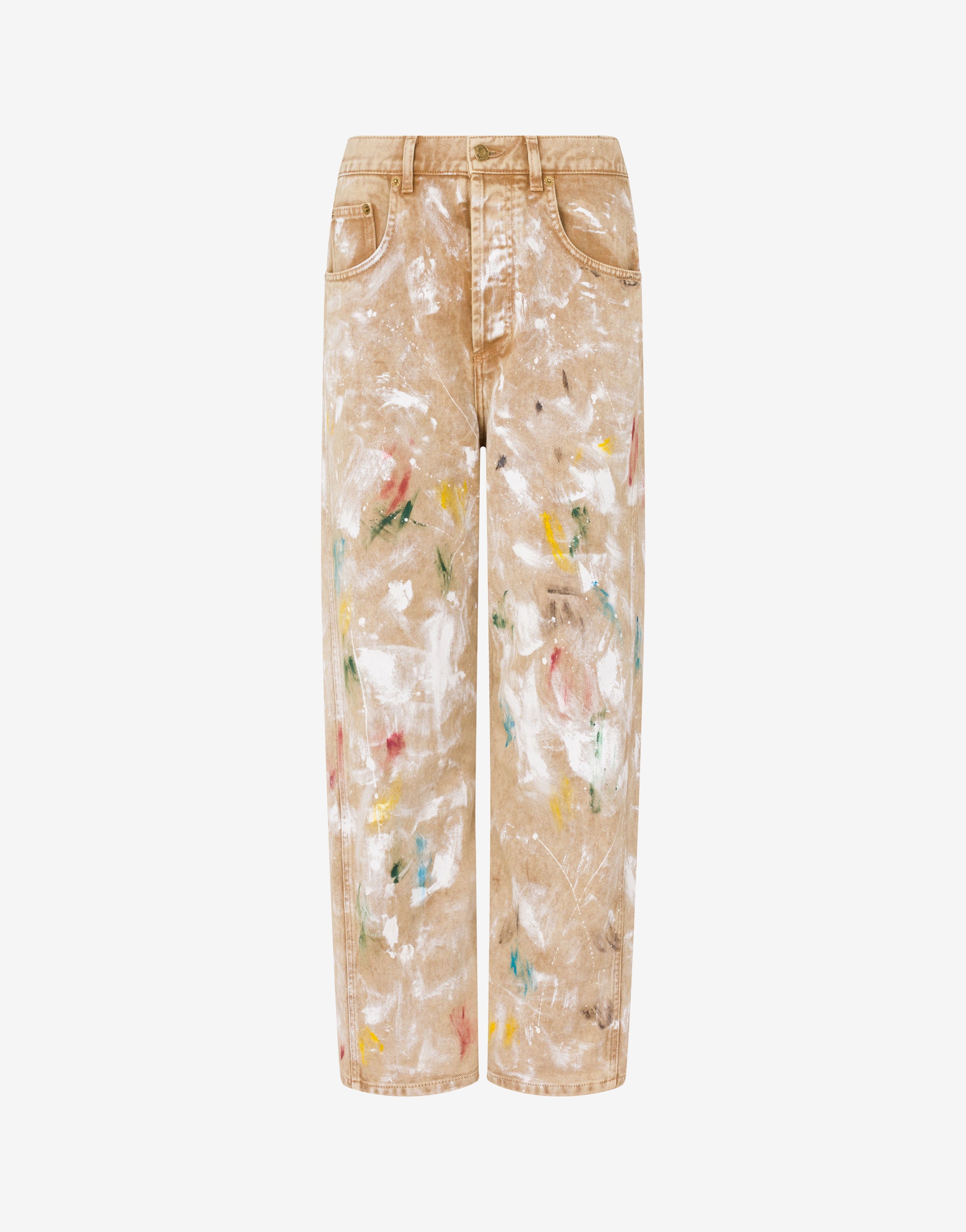 Printed stretch cotton bull pant