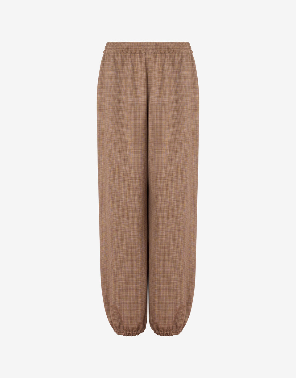 Stretch wool blend cloth pants Brown Moschino 0