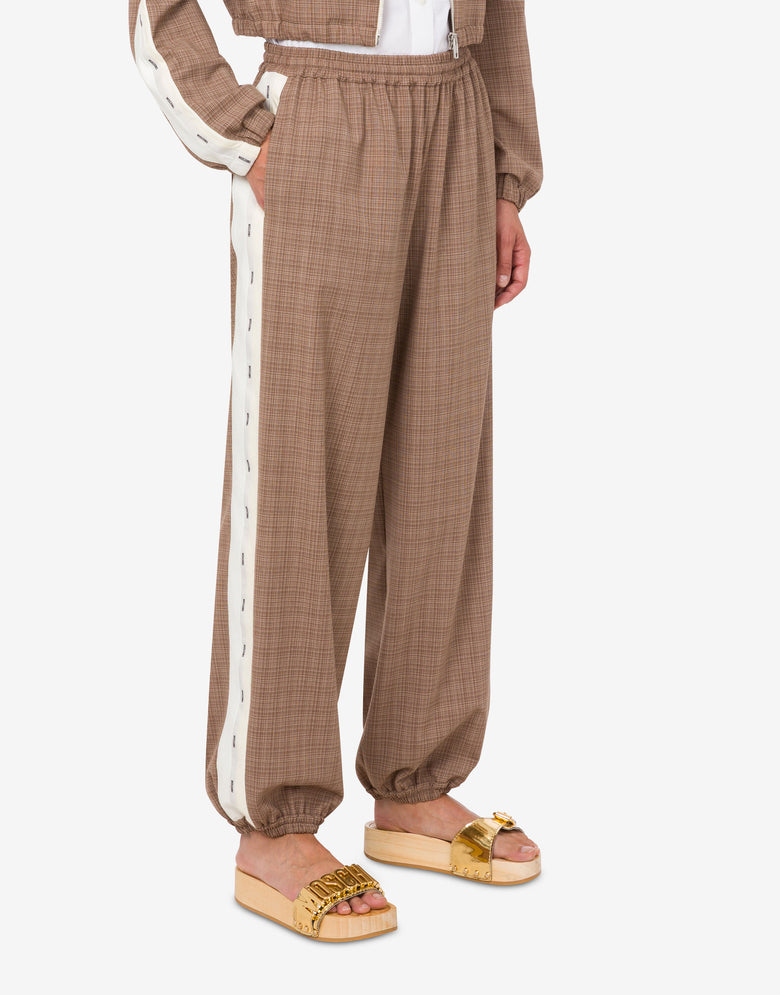 Stretch wool blend cloth pants Brown Moschino 2