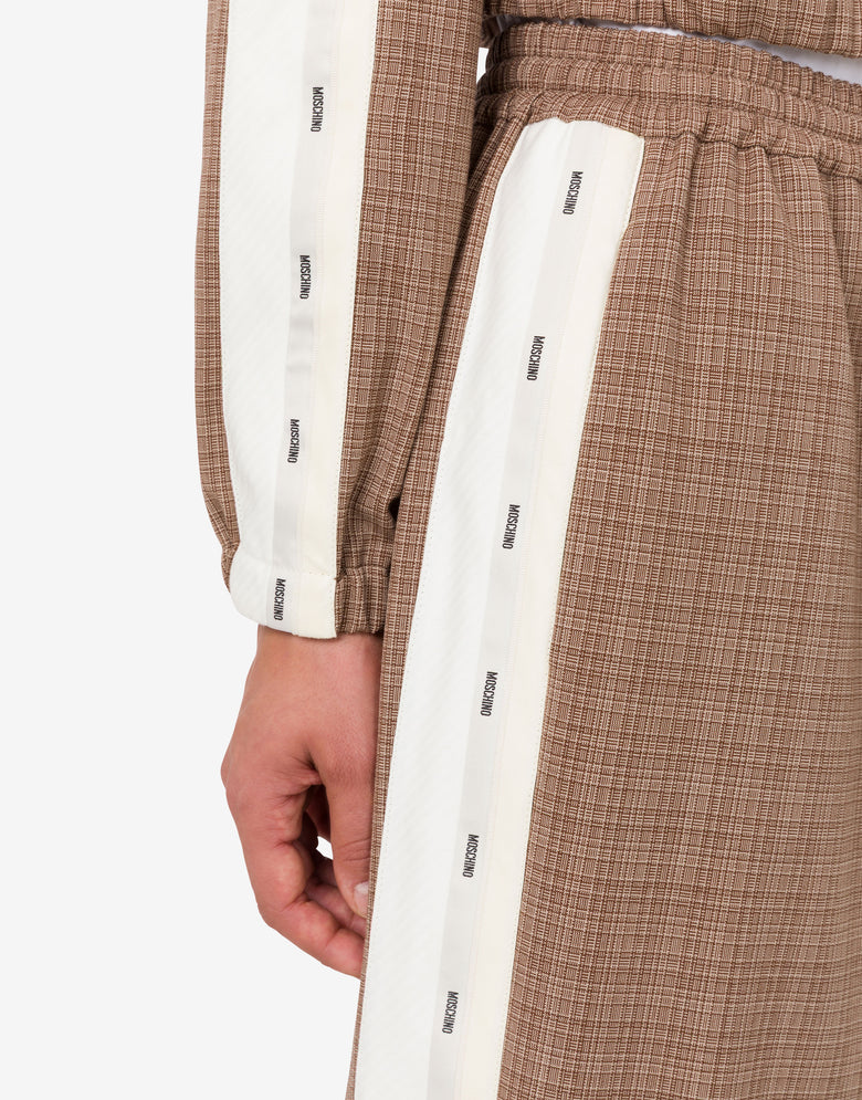 Stretch wool blend cloth pants Brown Moschino 4