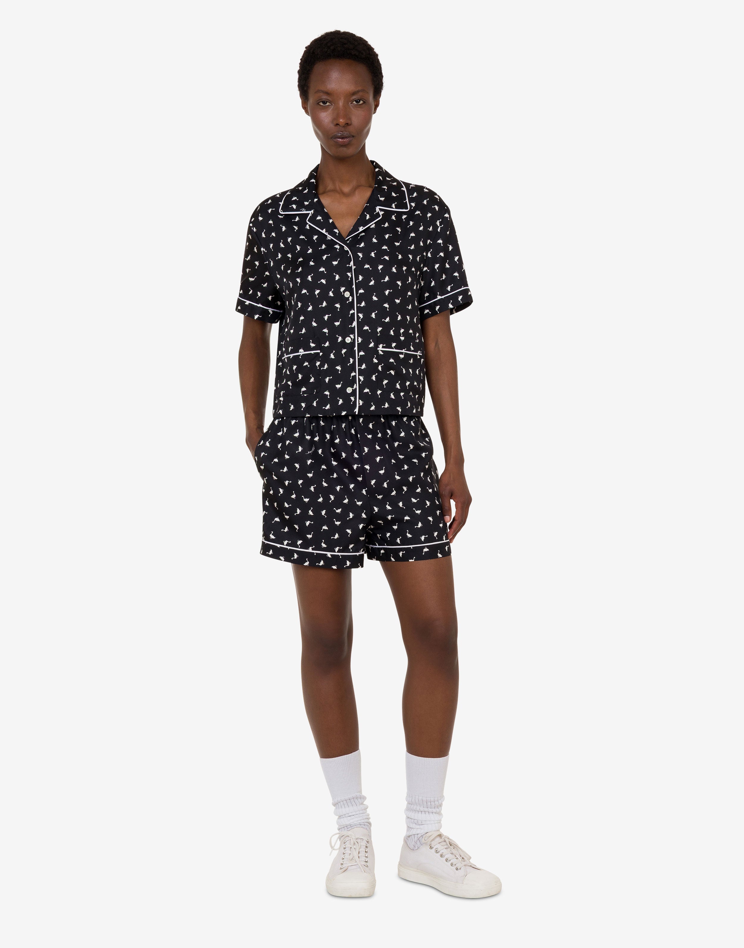 【sovisoon dot frill satin short pants M】 Goose silk shorts | Moschino