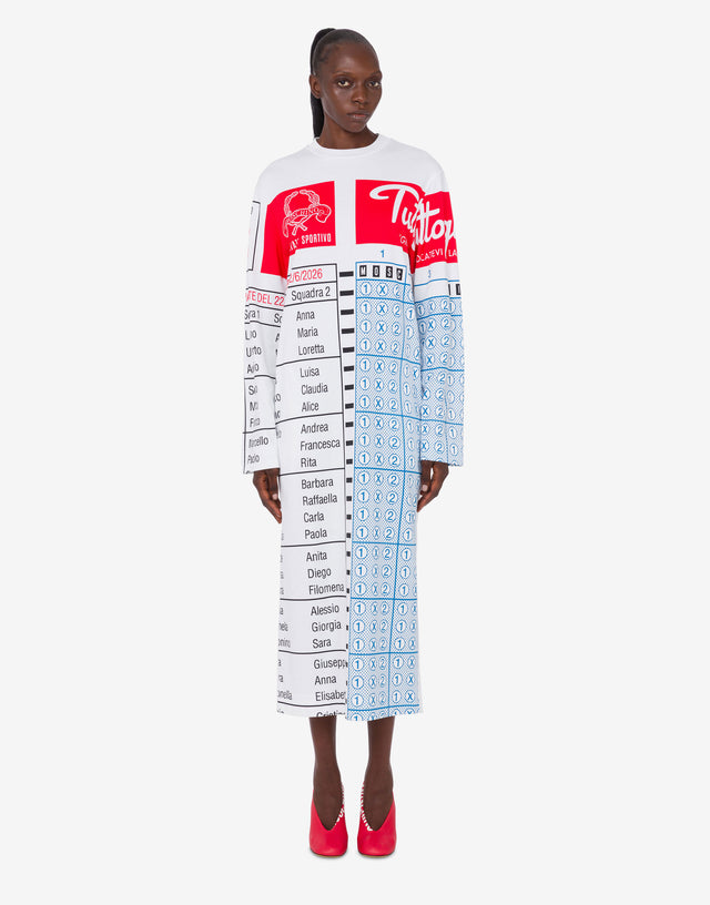 印花厚棉布连衣裙 白色 Moschino 1