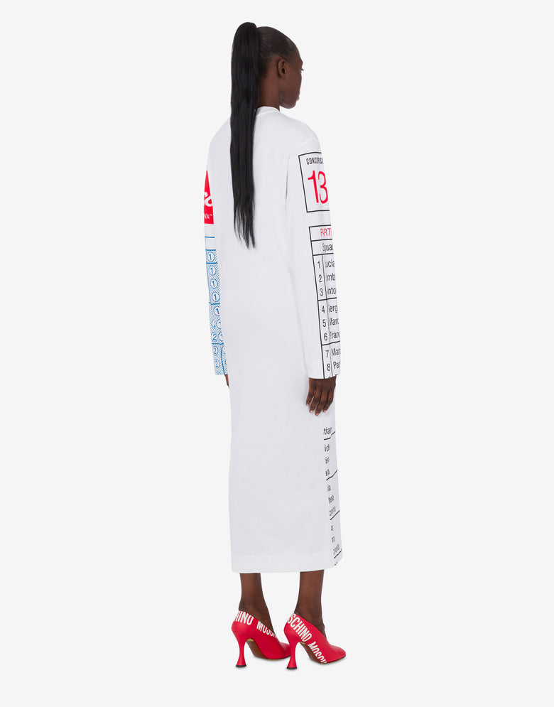 印花厚棉布连衣裙 白色 Moschino 2