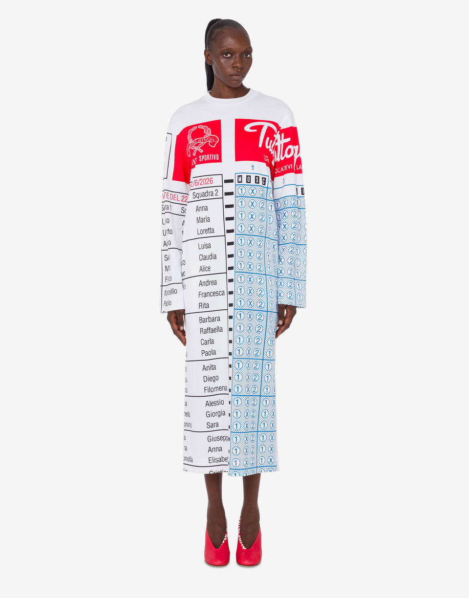 印花厚棉布连衣裙 白色 Moschino 0