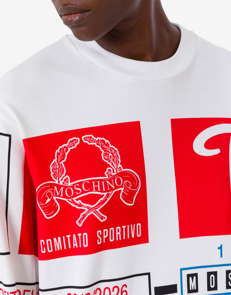 印花厚棉布连衣裙 白色 Moschino 2