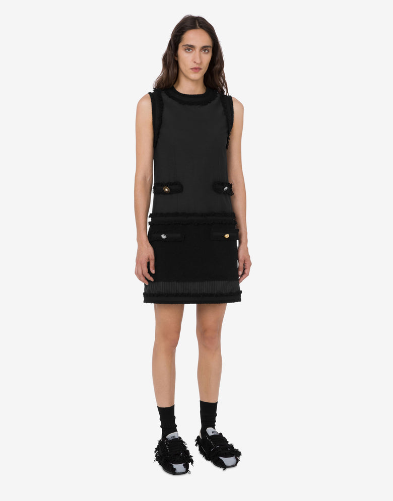 Vestido de bouclé elástico Negro Moschino 1