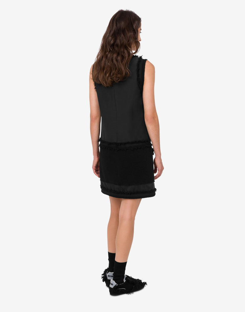 Vestido de bouclé elástico Negro Moschino 2