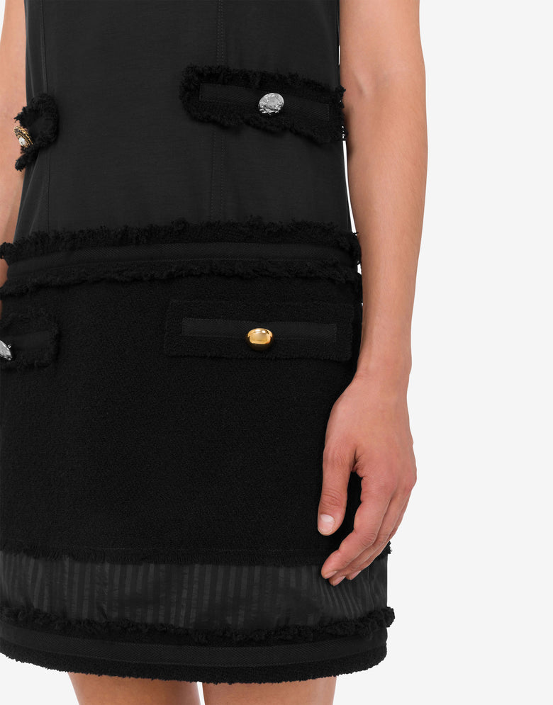 Vestido de bouclé elástico Negro Moschino 3