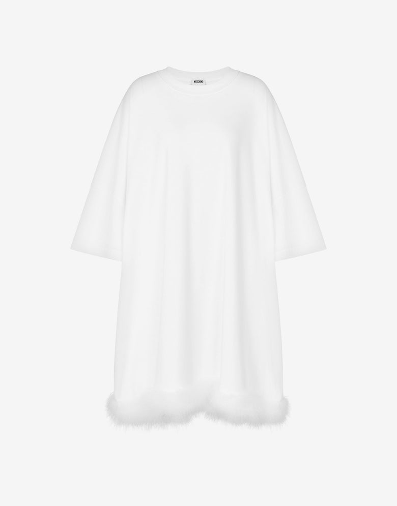 装饰厚棉布连衣裙 白色 Moschino 3