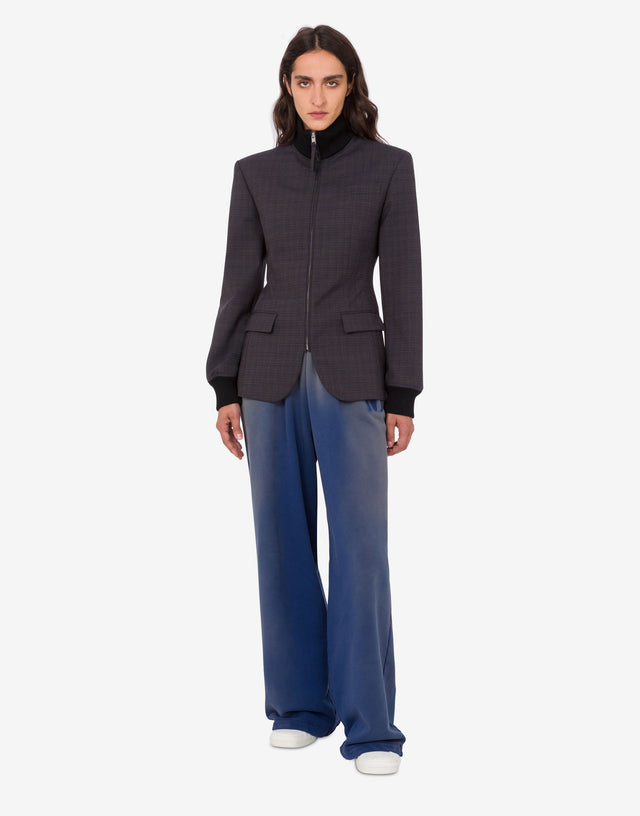 Stretch wool blend cloth jacket Dark brown Moschino 1