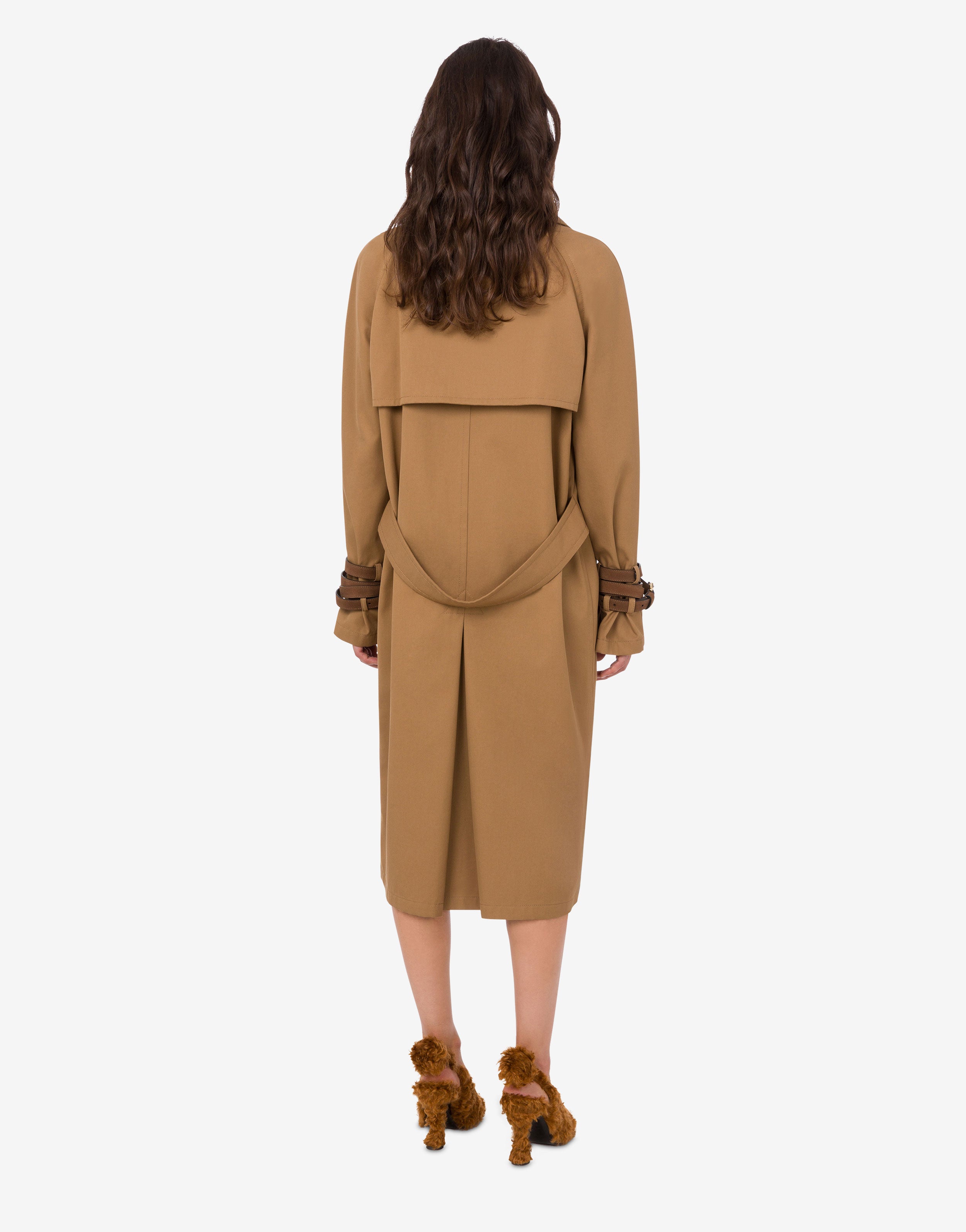 Cotton blend gabardine trench coat | Moschino