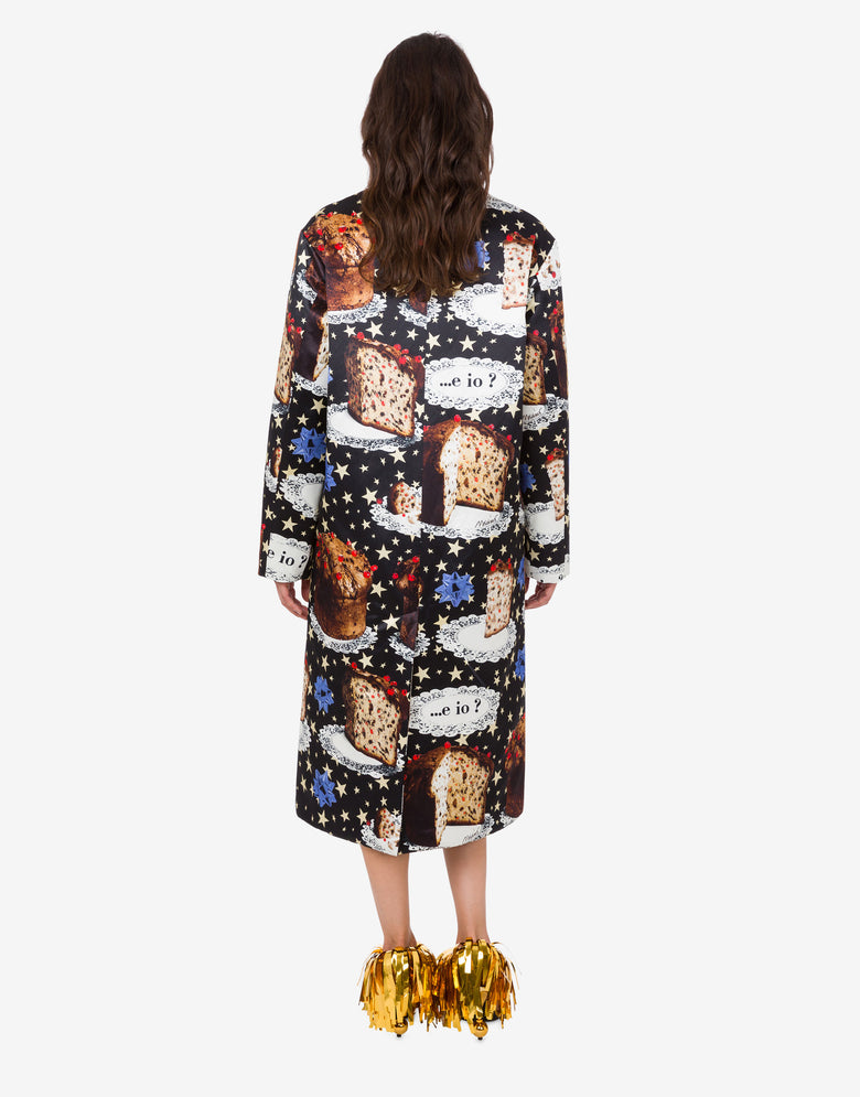 Printed cotton blend coat Multicoloured Moschino 2