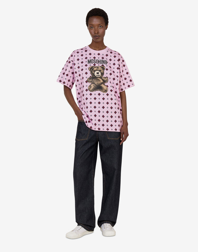 Moschino 泰迪熊有机棉针织 T 恤 浅粉色 Moschino 1