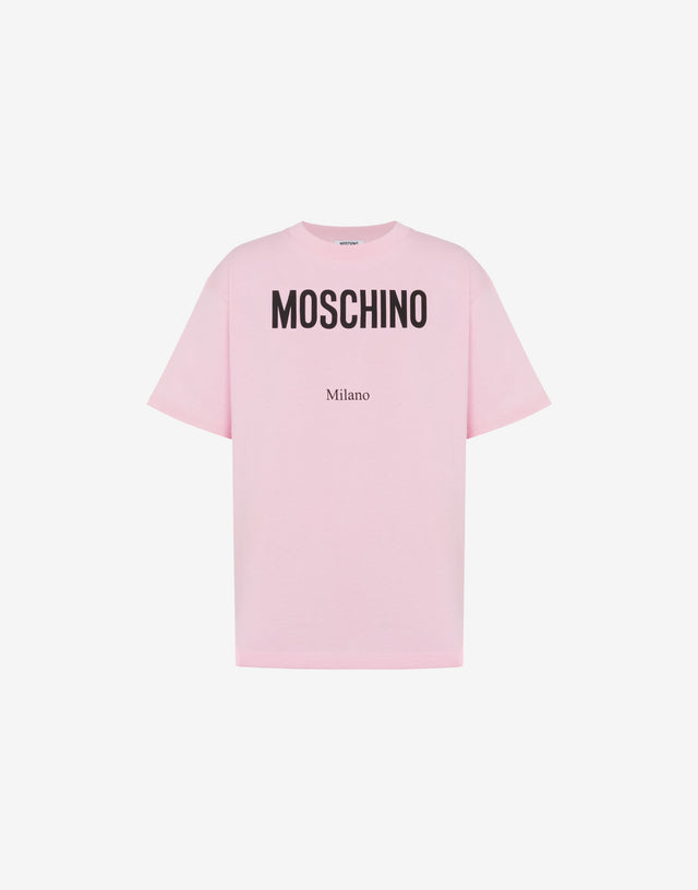 印花有机棉针织 T 恤 糖果粉色 Moschino 0