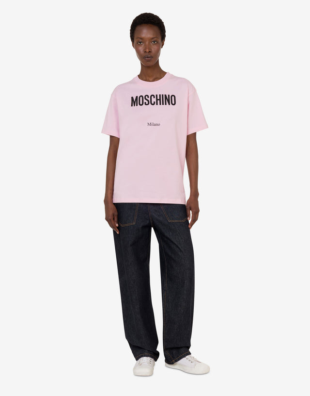 印花有机棉针织 T 恤 糖果粉色 Moschino 1